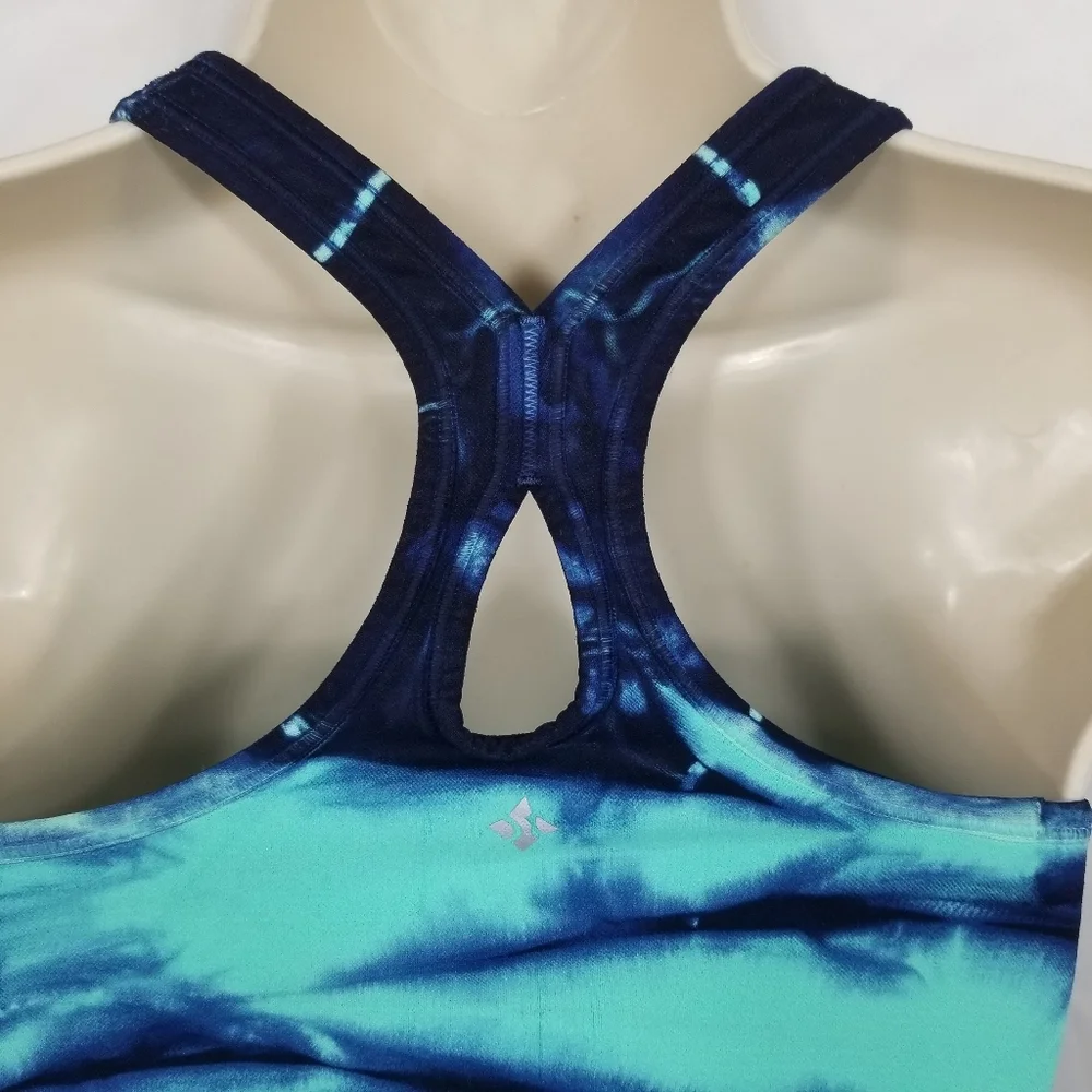 Womens Nux Newly Charmed Tank Magic Mint Blue Racerback Tank Tie Dye Small - Picture 6 of 8